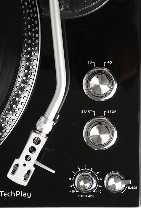 TechPlay TCP4530 Analog Turntable with Built-in Phono Pre-amplifier, By-Pass selecter, Auto-Return, Aluminum Platter... N11