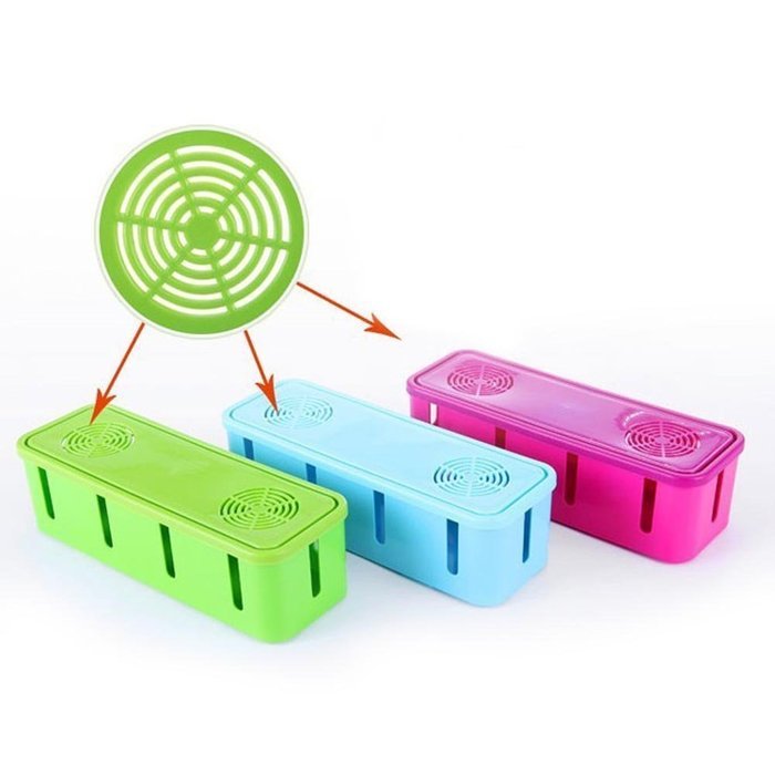 DSSY Power Cord Socket Storage Box With Cooling Holes - Blue N3