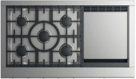 DCS CPV2485GDN 48" Gas Sealed Burner Style Cooktop with 5 Burners, Griddle, Sealed Dual Flow Burners in Stainless... N2