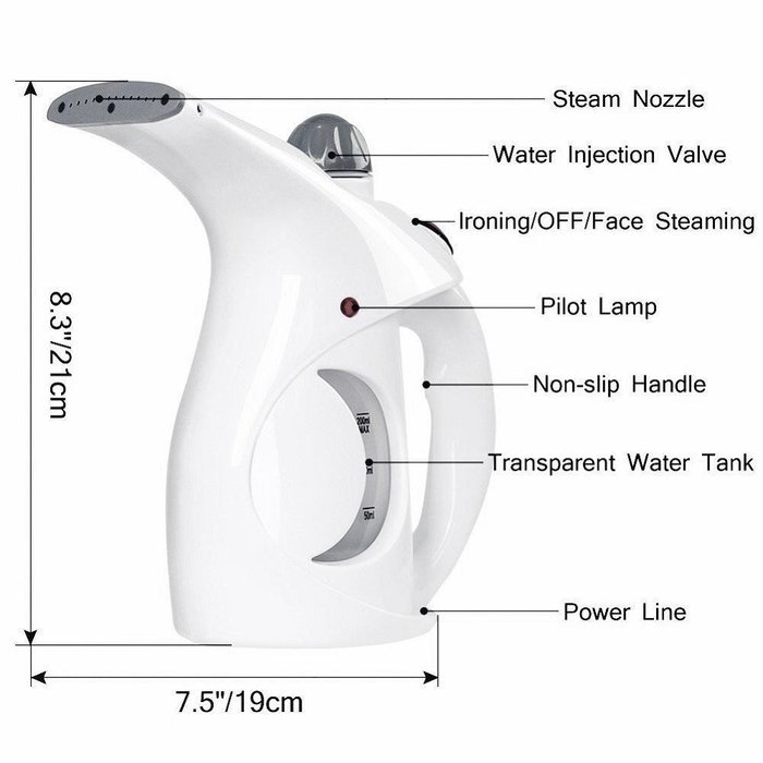 niceEshop(TM) Garment Steamer Facial Steamer Mini Portable Clothes Ironing Steamer Handheld Fabric Steamer Household...