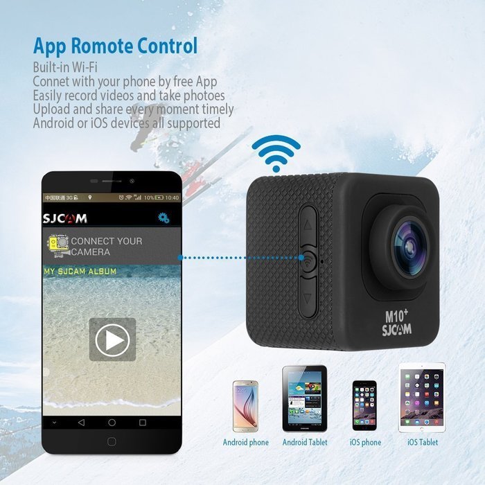 SJCAM M10+ Plus Sports Action Camera WiFi 2K HD 12MP 170 Degree Wide Angle Lens Gyro Anti-Shake Waterproof Case... N4