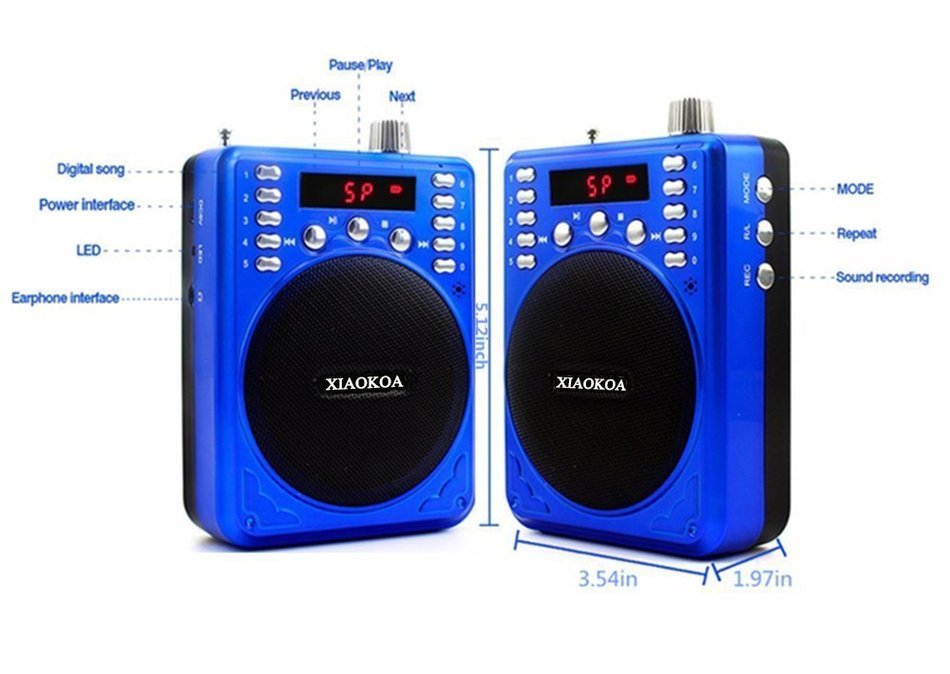 NEWGOOD Bluetooth Portable Voice Amplifier With Wireless Headset Microphone, MP3 Player(SD TF Card/ Flash Drive... N2