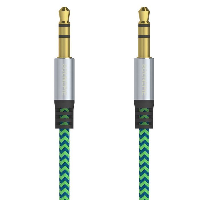 SoundPie 3.5mm Nylon Braid Contrast Color ShoeLace Auxiliary Audio Cable (5ft / 1.5m) AUX Cable for Headphones... N3