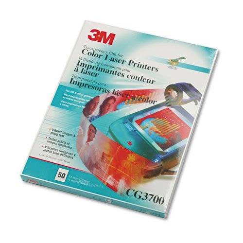 3M Color Laser Printer Transparency Film, Clear, Letter, 50/Box N3