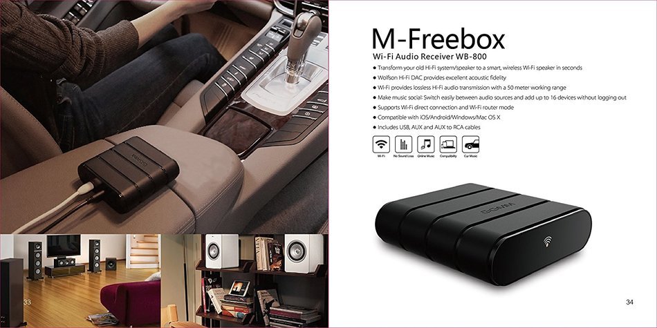 [QUALCOMM CHIP] GGMM M-Freebox Wi-Fi Wireless Hi-Fi Audio Music Receiver/Adapter for Home & Car Speakers. Compatible... N11