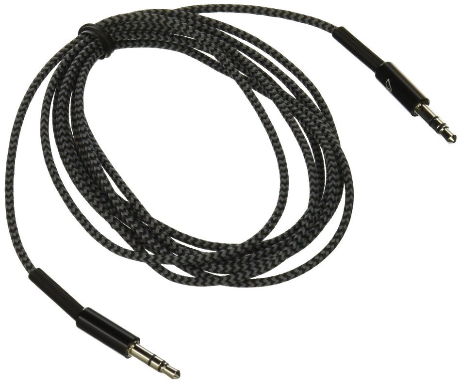 MOS SW-30449-03 3-Feet Spring Aux 3.5mm Cable, Reinforced, Braided Cable, Red N3