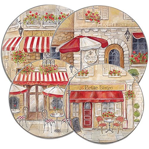 New RANGE KLEEN 5082 Round Burner Kovers, 4 pk (Paris Cafe)