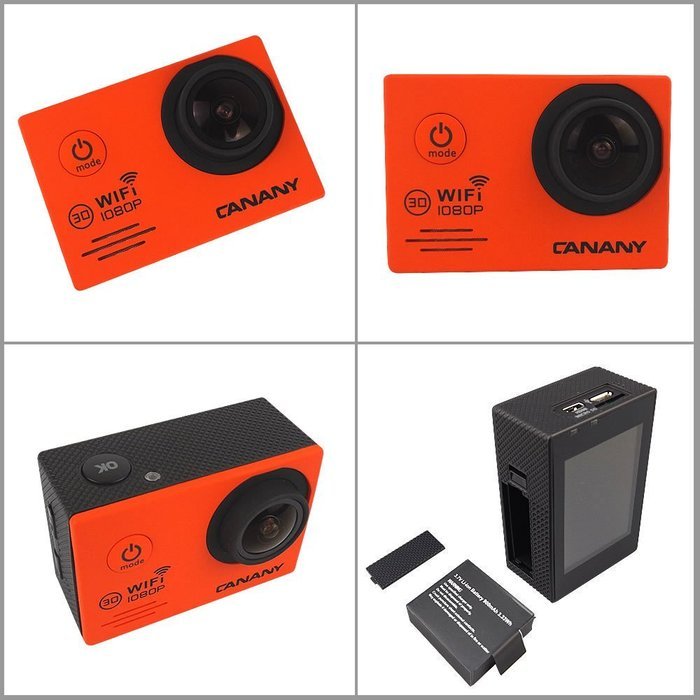 Sport Camera, Canany Wifi Action Camera 1080P HD 12MP 2.0Inch Bundle With 2 Batteries and FREE Accessories Kits... N42