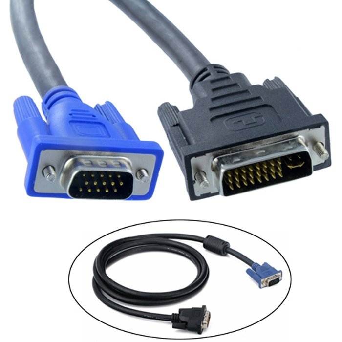 HDE DVI 24+5 (DVI-I) male to VGA male Cable - 1.5M (5-Feet)