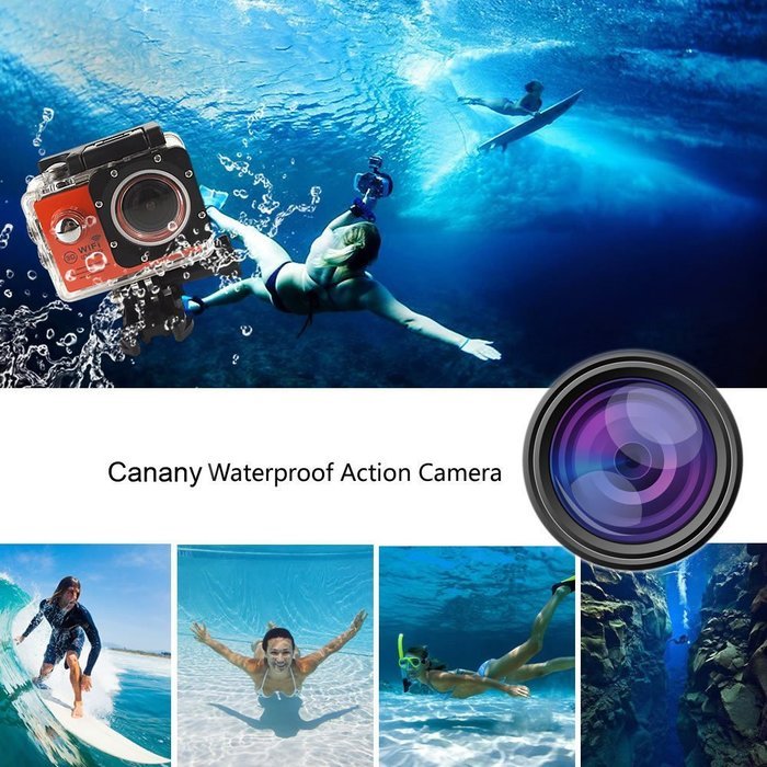 Sport Camera, Canany Wifi Action Camera 1080P HD 12MP 2.0Inch Bundle With 2 Batteries and FREE Accessories Kits... N43