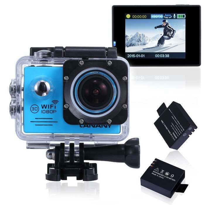 Sport Camera, Canany Wifi Action Camera 1080P HD 12MP 2.0Inch Bundle With 2 Batteries and FREE Accessories Kits... N45