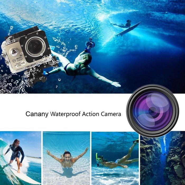 Sport Camera, Canany Wifi Action Camera 1080P HD 12MP 2.0Inch Bundle With 2 Batteries and FREE Accessories Kits... N46