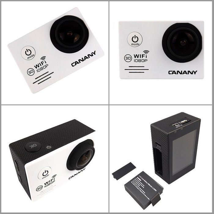 Sport Camera, Canany Wifi Action Camera 1080P HD 12MP 2.0Inch Bundle With 2 Batteries and FREE Accessories Kits... N48