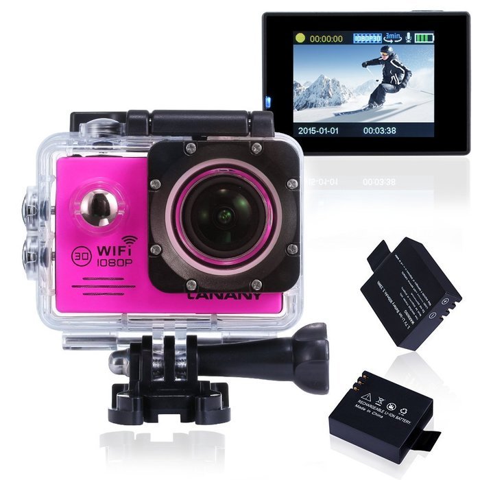Sport Camera, Canany Wifi Action Camera 1080P HD 12MP 2.0Inch Bundle With 2 Batteries and FREE Accessories Kits... N49