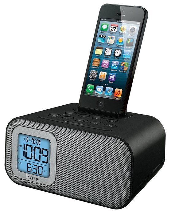 iHome iBT22WS Bluetooth Bedside Dual Alarm Clock with USB Charging and Line-In (White) N3