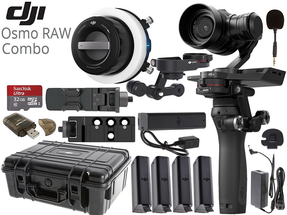 DJI OSMO RAW Focus Bundle - Includes DJI Focus Handwheel, 4 Batteries, Zenmuse X5R, Osmo X5 Adapter, Pro Series... N7