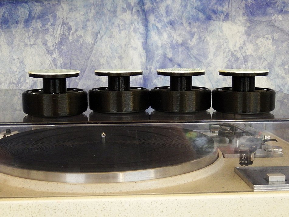 Turntable Suspended Isolation Feet Foot Load Adjustable Black Large O-ring Bottom Set of 4 N6
