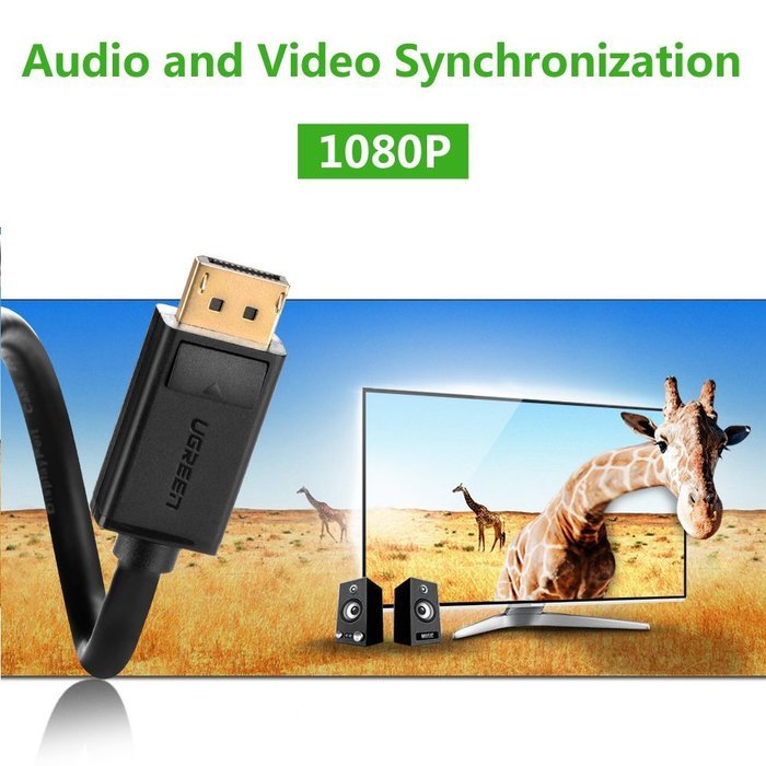 DP to HDMI, Ugreen Displayport DP Male to HDMI Male Audio and Video Cable, Support 1080P, Gold Plated, for Connecting... N5