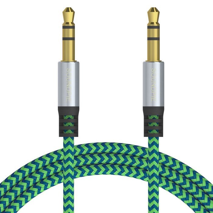 SoundPie 3.5mm Nylon Braid Contrast Color ShoeLace Auxiliary Audio Cable (5ft / 1.5m) AUX Cable for Headphones... N8