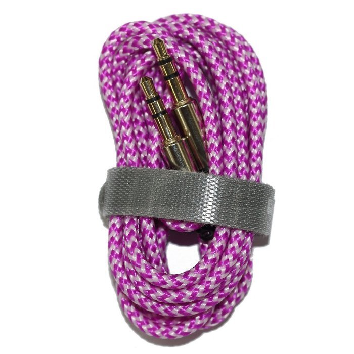SoundPie 3.5mm Nylon Braid Contrast Color ShoeLace Auxiliary Audio Cable (5ft / 1.5m) AUX Cable for Headphones... N9