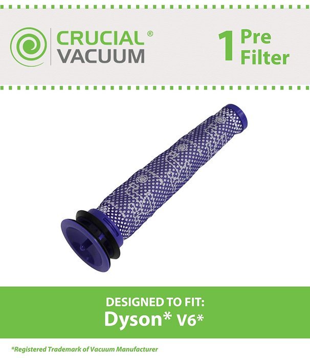 Dyson V6 Absolute Cordless Vacuum Washable Pre Filter, Compare to Part # 965661-01, Designed & Engineered by Crucial...