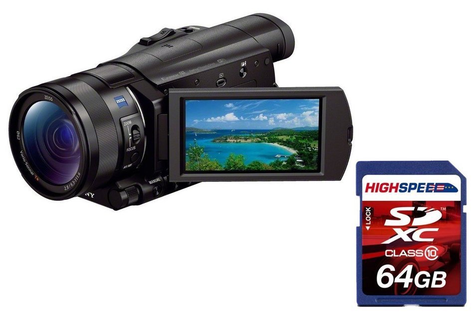 Sony FDR-AX100/B 4K Video Camera with 3.5-Inch LCD W/ 64GB SDXC Card N2
