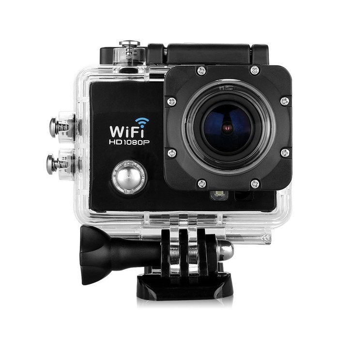 Excelvan Q5 12MP Mini Wifi Action Sports Camera with 2-Inch HD LCD 170 Degree Wide-Angle Lens and Battery (Black) N8