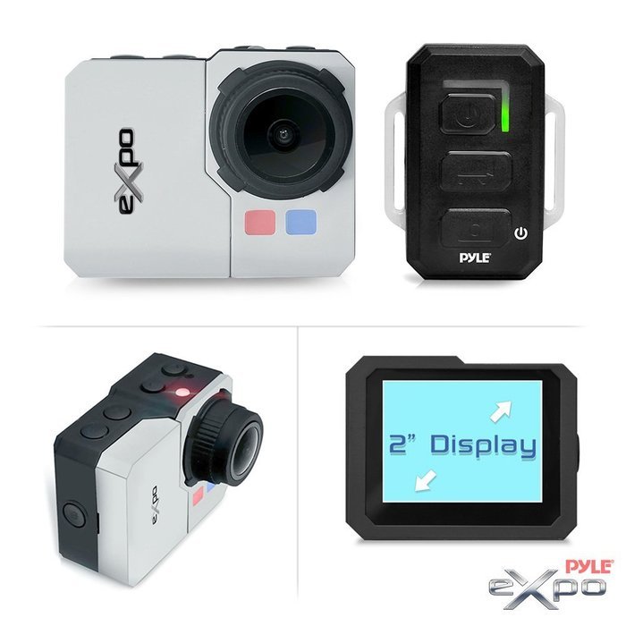 Pyle PSCHD90SL eXpo Hi-Res Mini Action Video Camera with 20 Mega Pixel Camera, 2-Inch LCD Screen and Wi-Fi Remote... N11