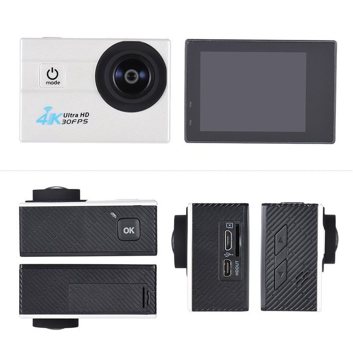 Andoer 2.0" LCD Wifi Action Sports Camera Ultra HD 16MP 4K 30FPS 1080P 60FPS 4X Zoom 170 Degree Wide-Lens Support... N21