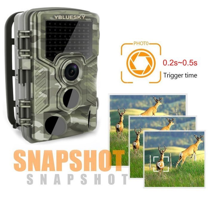YBLUESKY Low Glow Black Infrared Trail & Game Scouting Camera Hunting camera 12MP HD 720P Detection Range 82ft... N4
