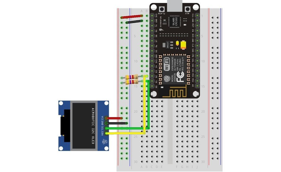 ACROBOTIC 0.96" Inches Yellow-Blue I2C 128x64 OLED LCD Display Module for Arduino, ESP8266... N2