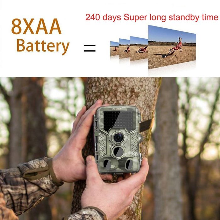 YBLUESKY Low Glow Black Infrared Trail & Game Scouting Camera Hunting camera 12MP HD 720P Detection Range 82ft... N6