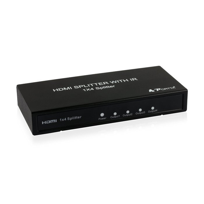 Portta PET0104 HDMI Splitter 4 Port 1x4 v1.3 support Full HD 3D 1080p Deep Color HD Audio Real HDMI N2