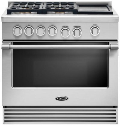 DCS RGV2364GDL 36" Gas Freestanding Range with 4 Burners, Sealed Burner, None Drawer, 5.3 cu. ft. Primary Oven...