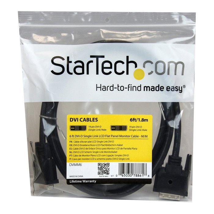6 ft DVI-D Single Link LCD Flat Panel Monitor Cable - M/M