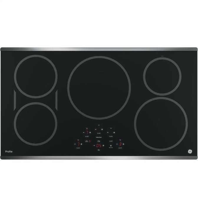GE Profile PHP9036SJSS 36" Built-in Induction Cooktop with 5 Elements Digital Touch Controls Keep-Warm Setting... N9