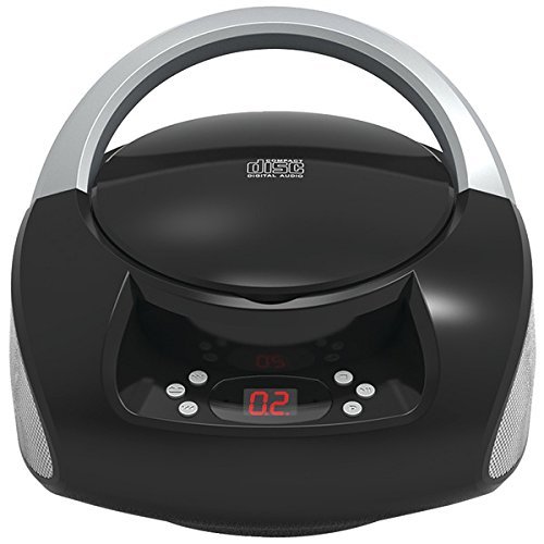 New SYLVANIA SRCD251-BLACK Portable CD Boom Box with AM/FM Radio