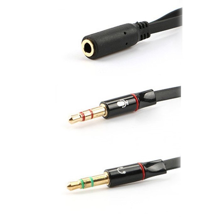 KingTop Headset Splitter Cable 3.5mm Female to 2 Male for PC Computer and Old Version Laptop