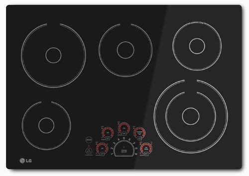30" Radiant Cooktop in Black with 5