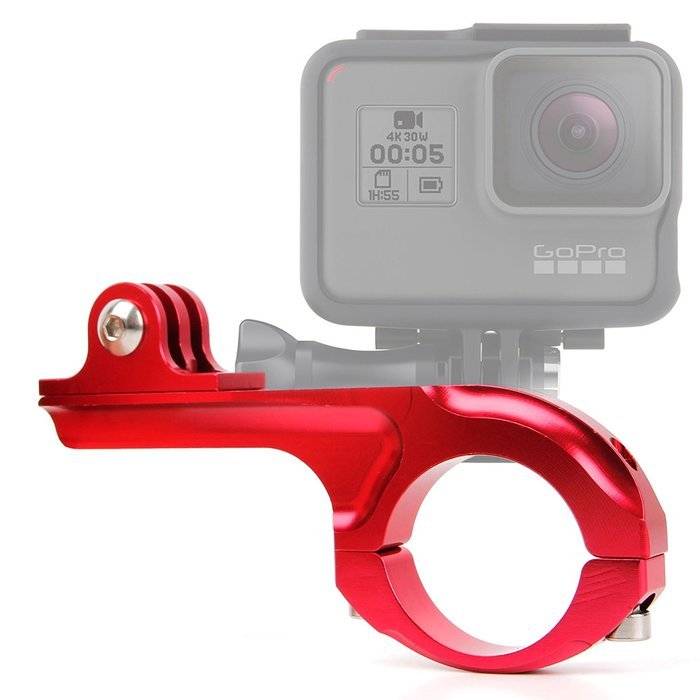DURAGADGET Ultra-Strong Forged Aluminium Handlebar Mount in Red For GoPro Hero 4 Session, HERO 4, 3+, 3, 2, 1... N2