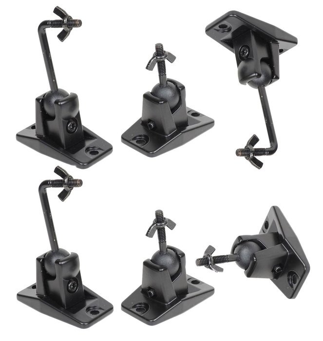 VideoSecu 5 Black Universal Satellite and Audio Speaker Mount Bracket for Wall or Ceiling MS40B5 WM6