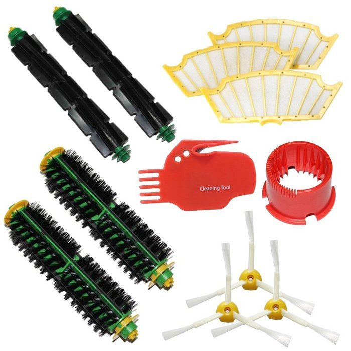 SHP-ZONE Brush Cleaning Tools & Bristle Brush & Flexible Beater Brush & Side Brush 3 Armed & Filters Pack Mega...