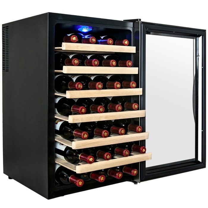 AKDY&reg; 28 Bottle Single Zone Thermoelectric Freestanding Wine Cooler Cellar Chiller Refrigerator Fridge Quiet Operation N4