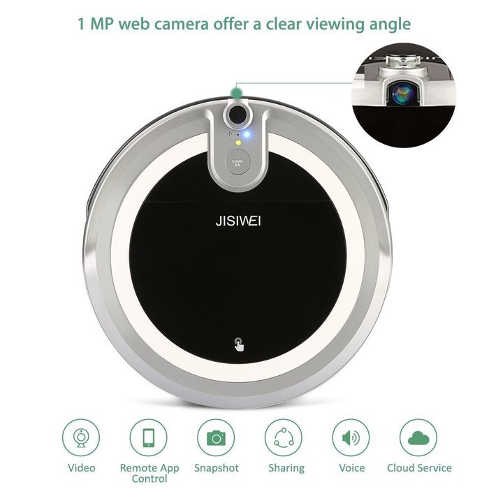 JISIWEI I3 Wi-Fi Enabled Robotic Vacuum Cleaner Self Charging Floor Cleaner with Camera and Mobile App Remote...
