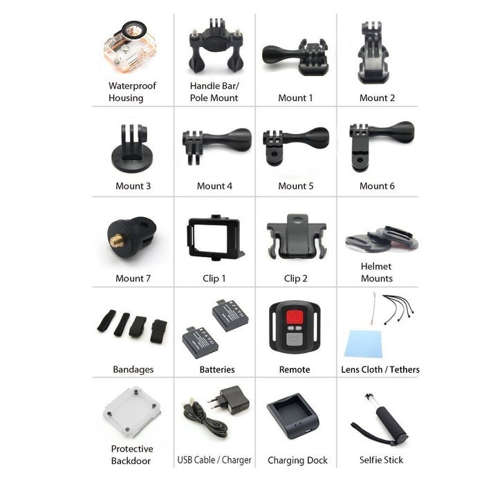 EKEN H8 Pro Wifi Waterproof Action Camera 4K30 1080P120 Ambarella A12S75 Sony Sensor with 2 Batteries + 2.4G Remote... N4