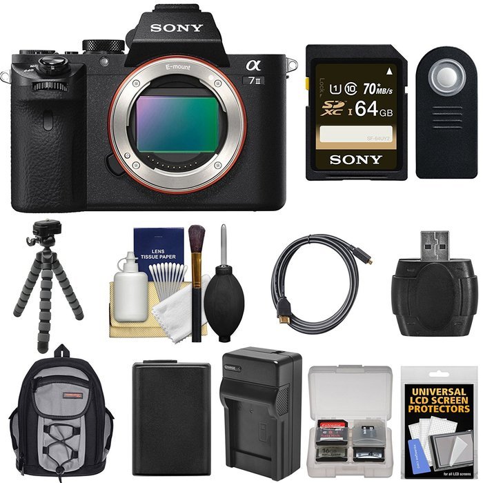 Sony Alpha A7 II Digital Camera Body with FE 24-240mm Lens + 64GB Card + Battery + Charger + Backpack + Tripod... N3