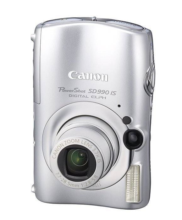 Canon Powershot SD990IS 14.7MP Digital Camera with 3.7x Optical Image Stabilized Zoom (Silver) N2