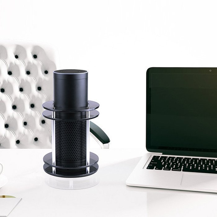 Stable Mount Stand for Amazon Echo Speaker - Protective Accessories (Clear Black) N3