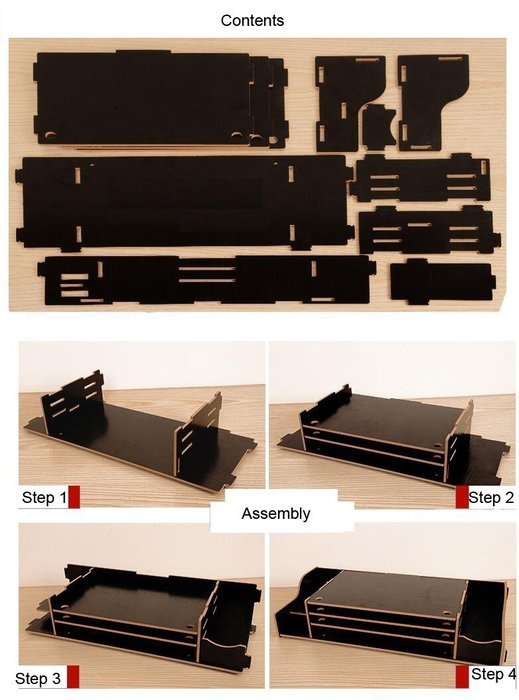 Adjustable 3 Tiers Monitor Stand Computer Monitor Riser Cradle Desk Organizer (Black) N4
