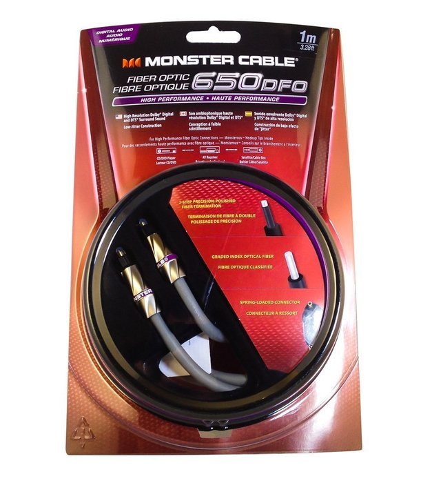 Monster Cable 650DFO Digital Fiber Optic Audio (1 Meter - 3.28 Ft)